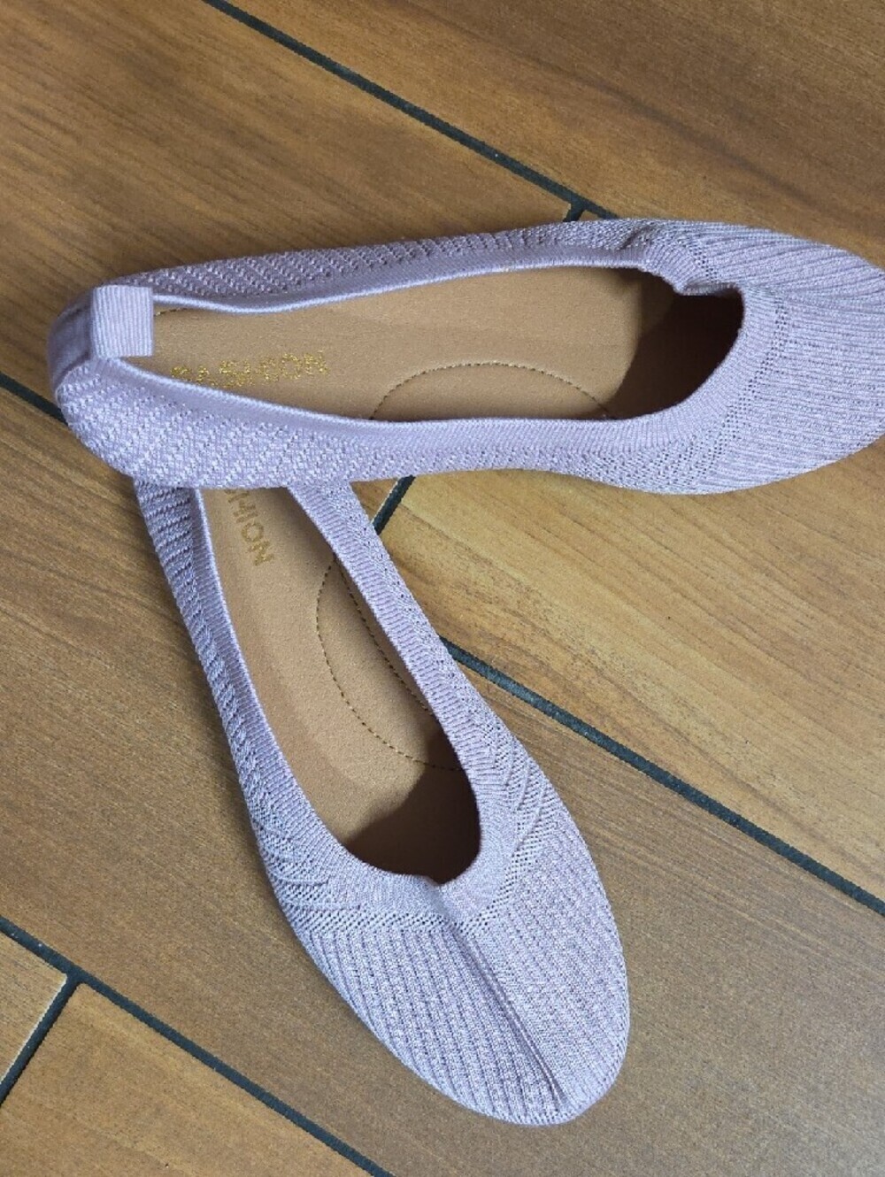 Comfort Knit Ballet Flats in Pastel Pink - Picture 2 of 5